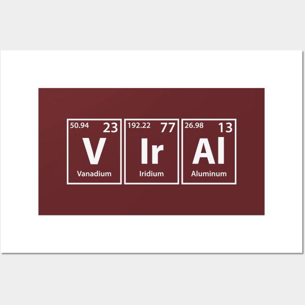 Viral (V-Ir-Al) Periodic Elements Spelling Wall Art by cerebrands